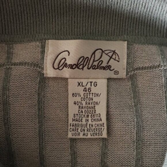 Arnold Palmer Men's Sz XL Green Polo Collared Long Sleeve Pullover Sweater Top - Picture 10 of 12